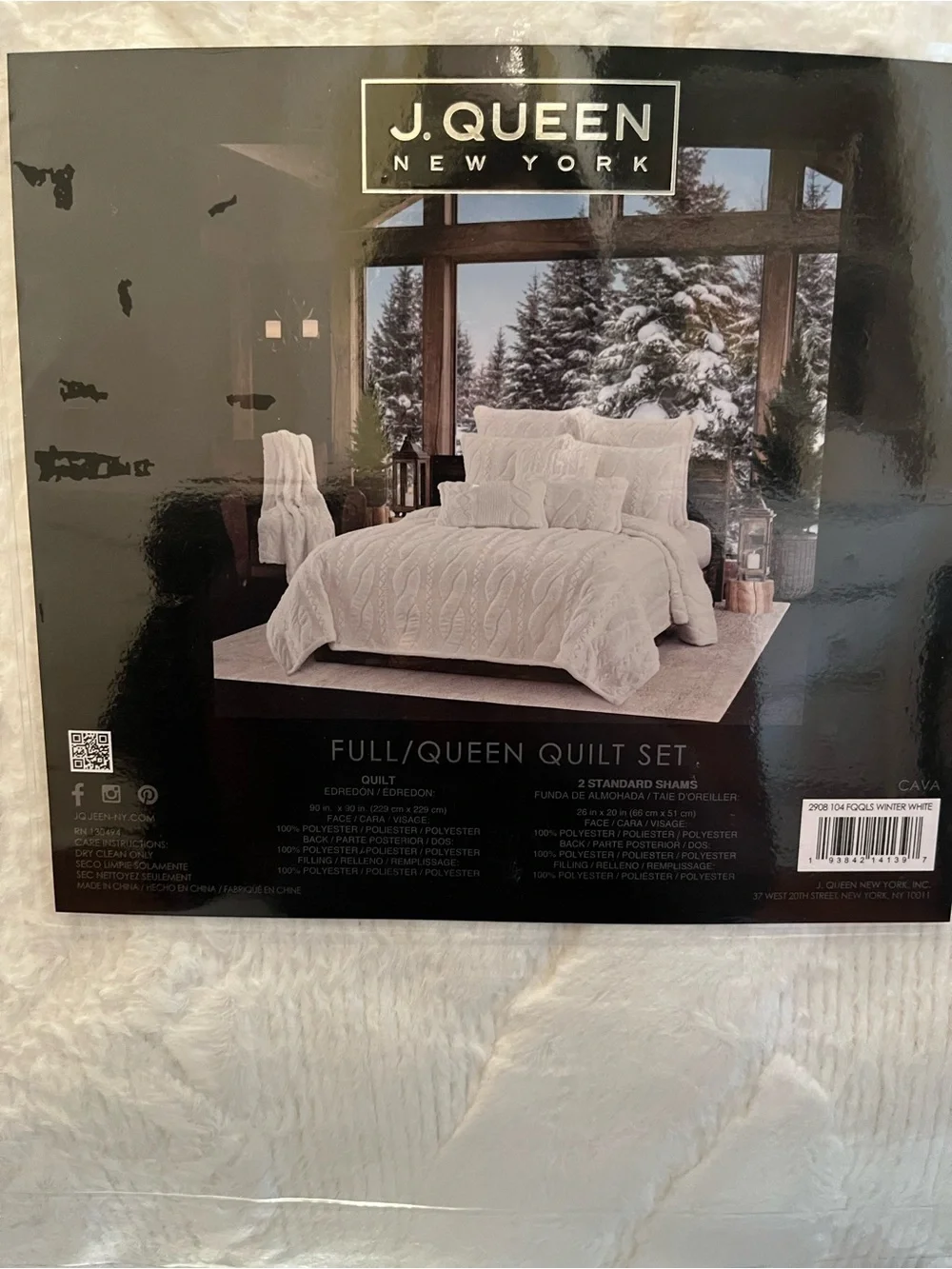 J. Queen New York Cream Full/Queen Quilt Set